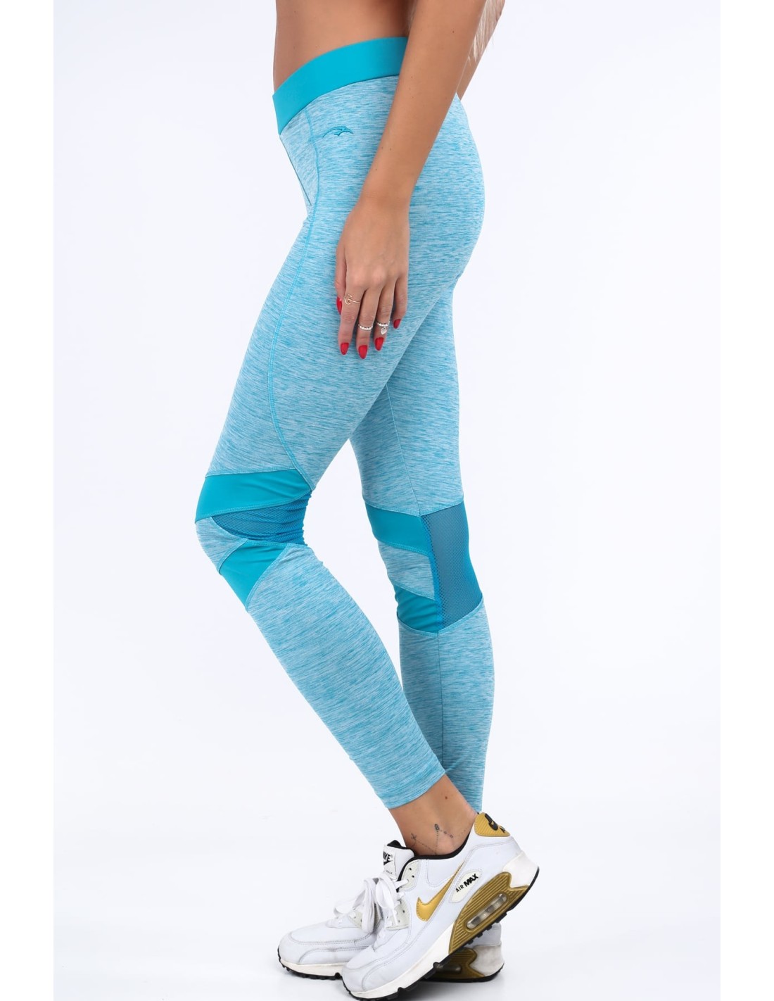 Fitted sports leggings in sea blue color MR13015 - Online store - Boutique